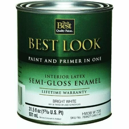 WORLDWIDE SOURCING Best Look Latex Semi-Gloss Paint And Primer In One EnamelInterior Wall Paint HW38W0726-14